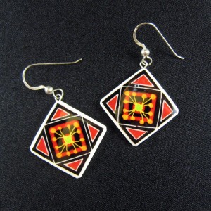 tesla energy red earrings